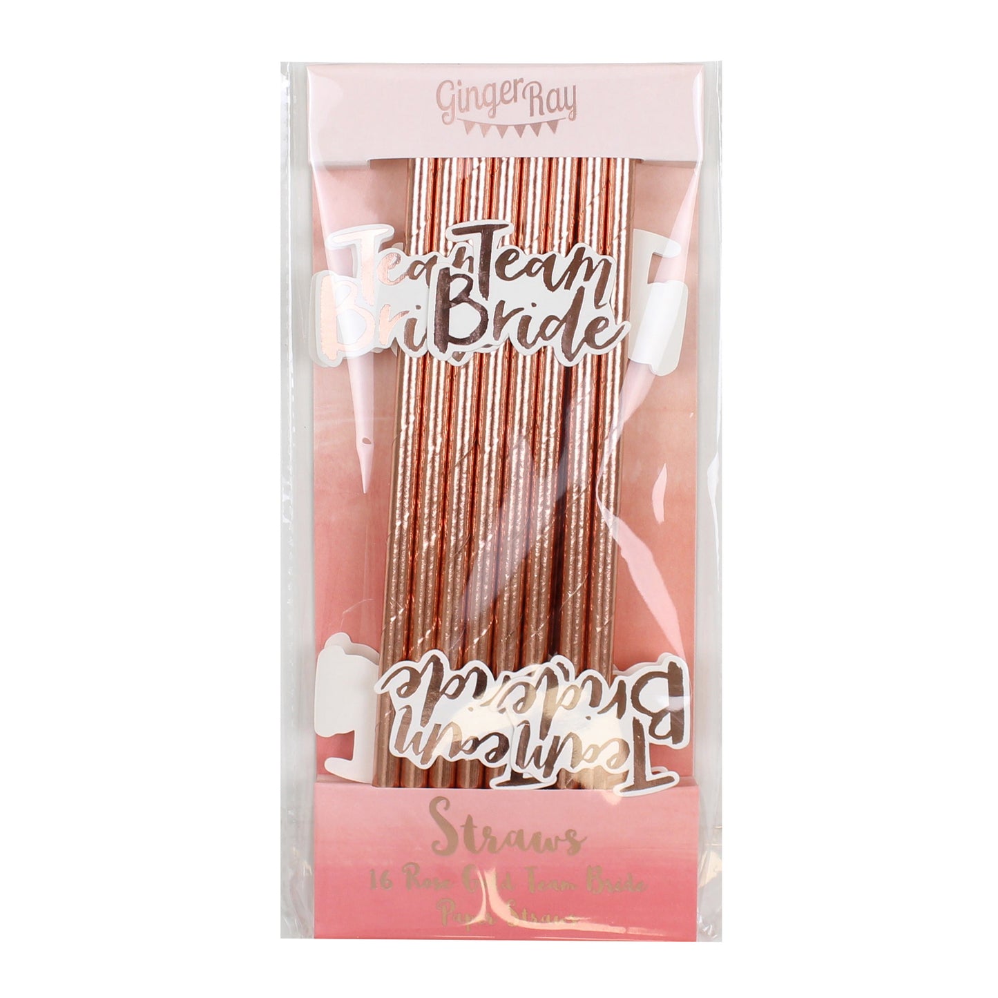Rose Gold Team Bride Hen Party Straws