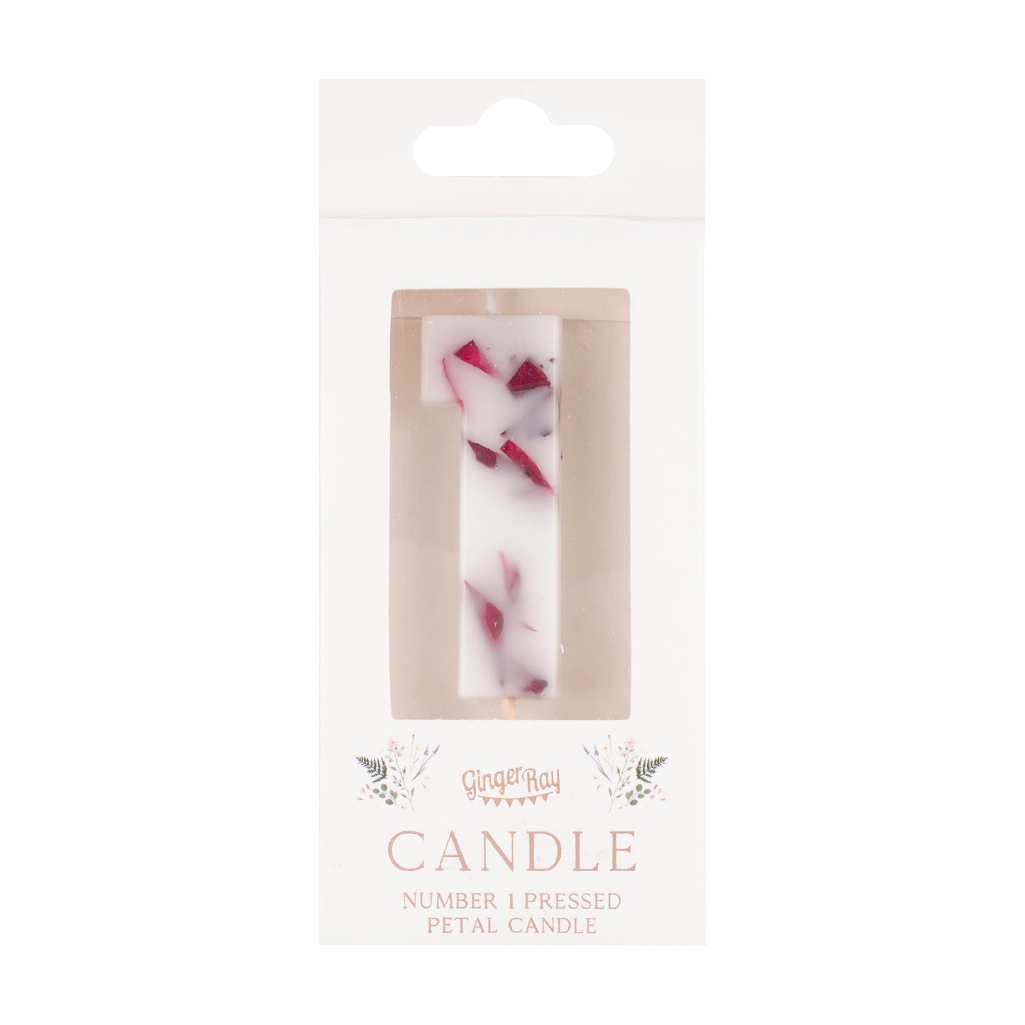 Pressed Petal Number 1 Birthday Cake Candle