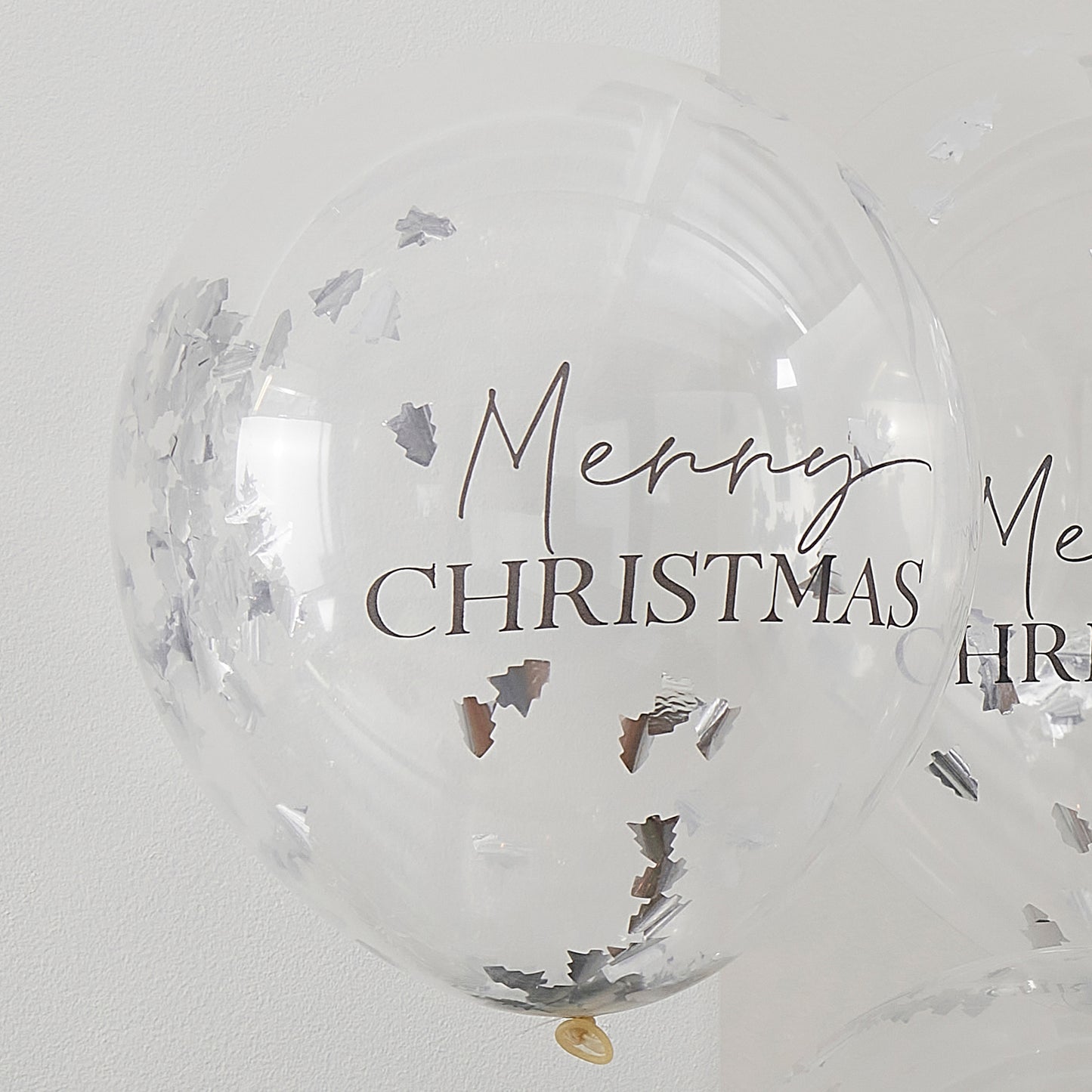 Silver Merry Christmas Confetti Balloons