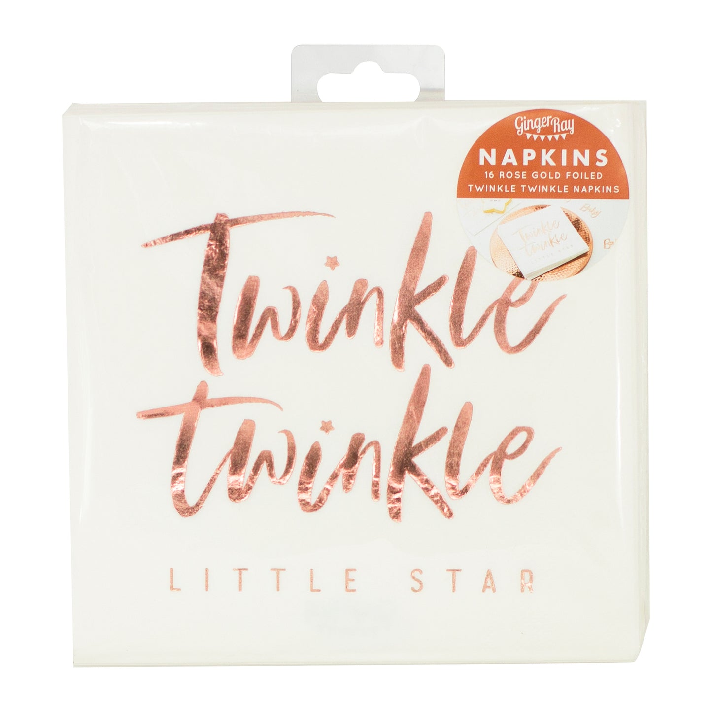 Rose Gold Twinkle Twinkle Baby Shower Napkins