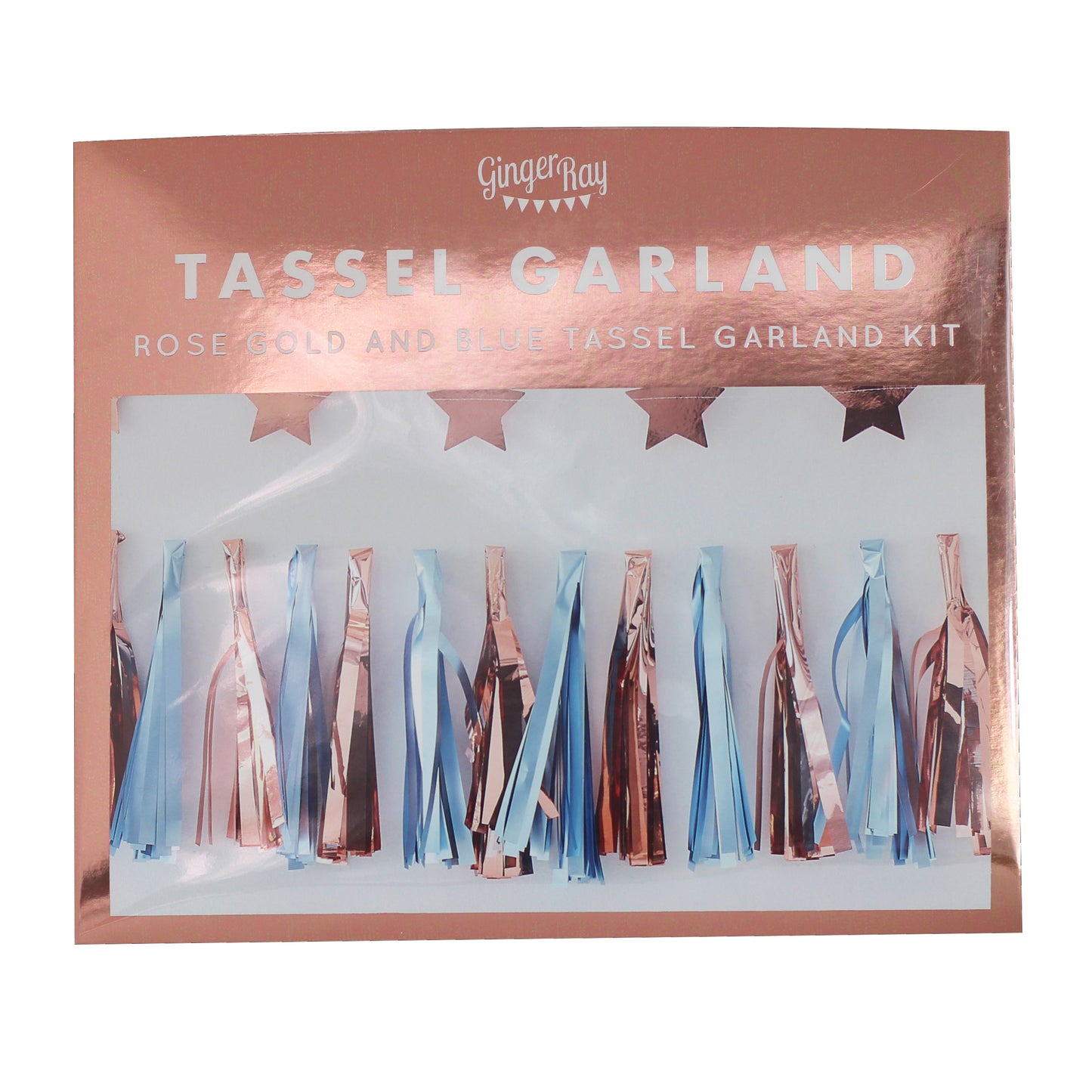 Matte Blue & Rose Gold Tassel Garland