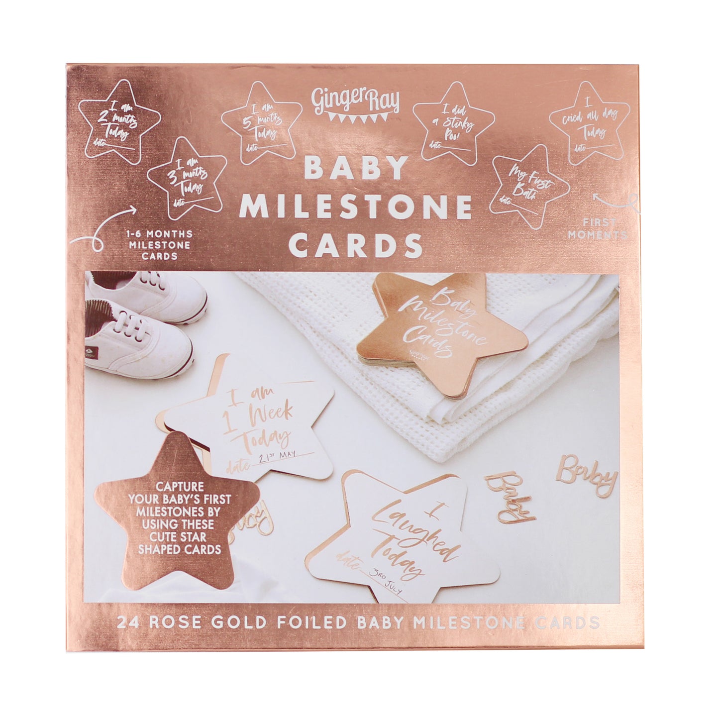 Rose Gold Foiled Milestone Cards - Twinkle Twinkle