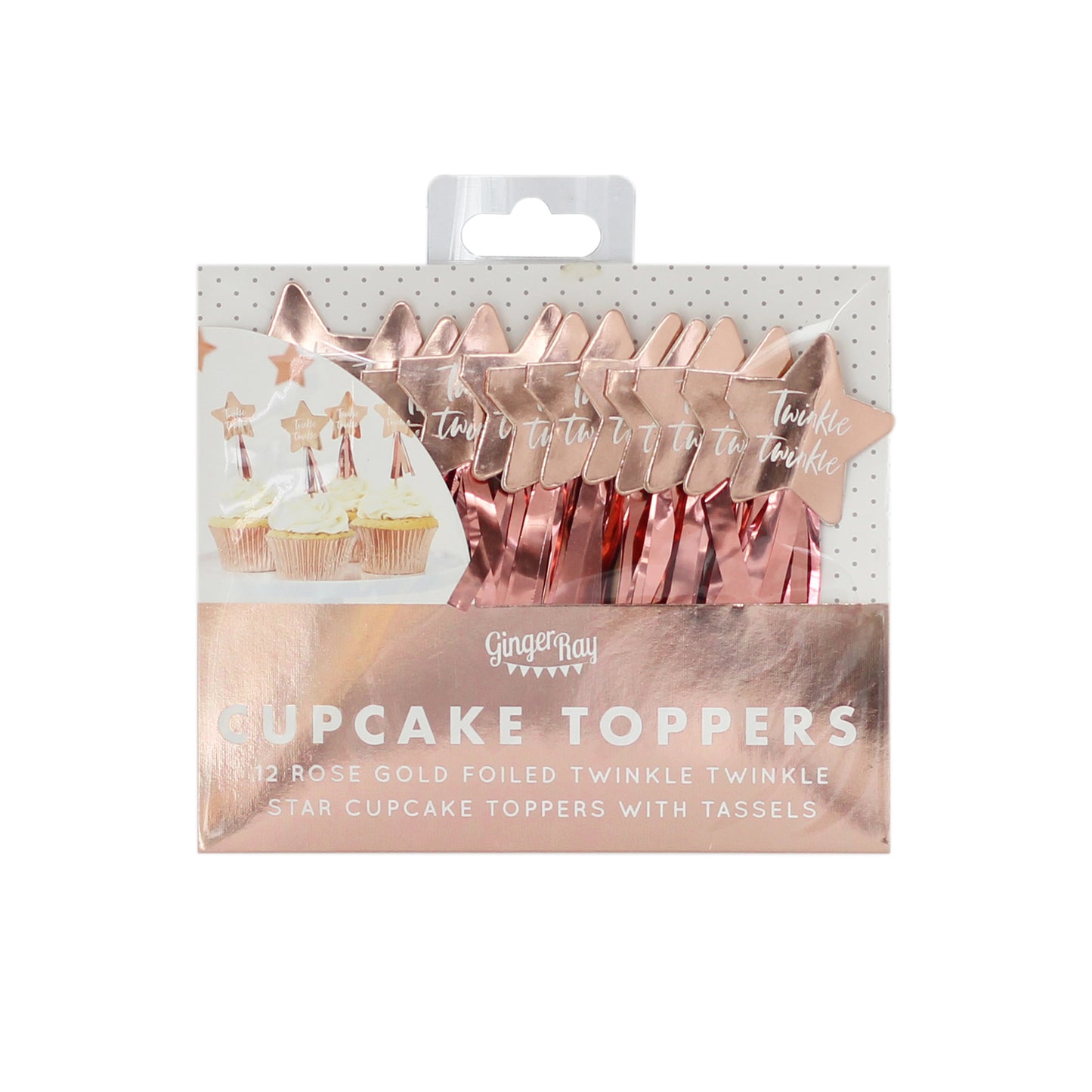 Rose Gold Star Cupcake Toppers