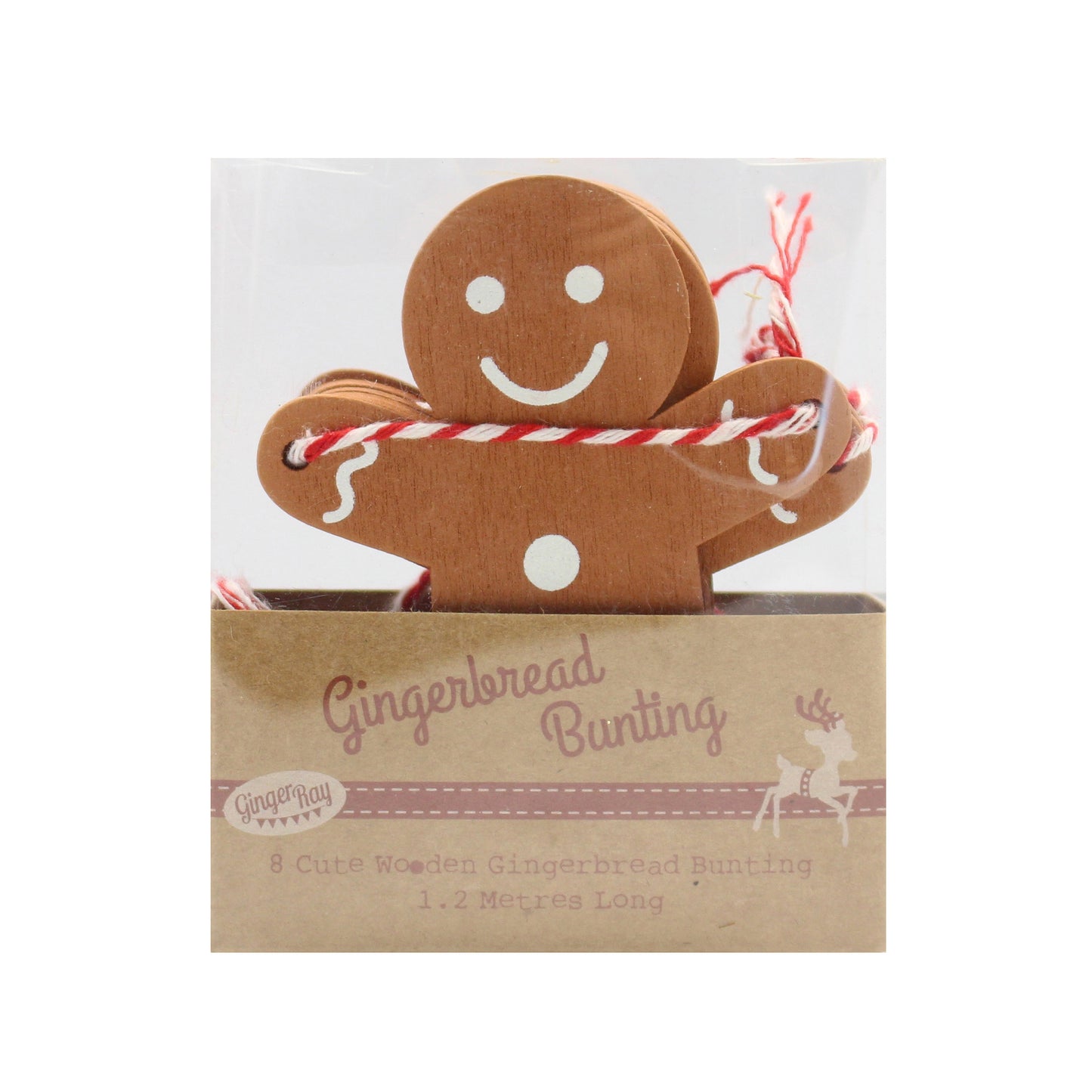 Gingerbread Man Wooden Christmas Bunting