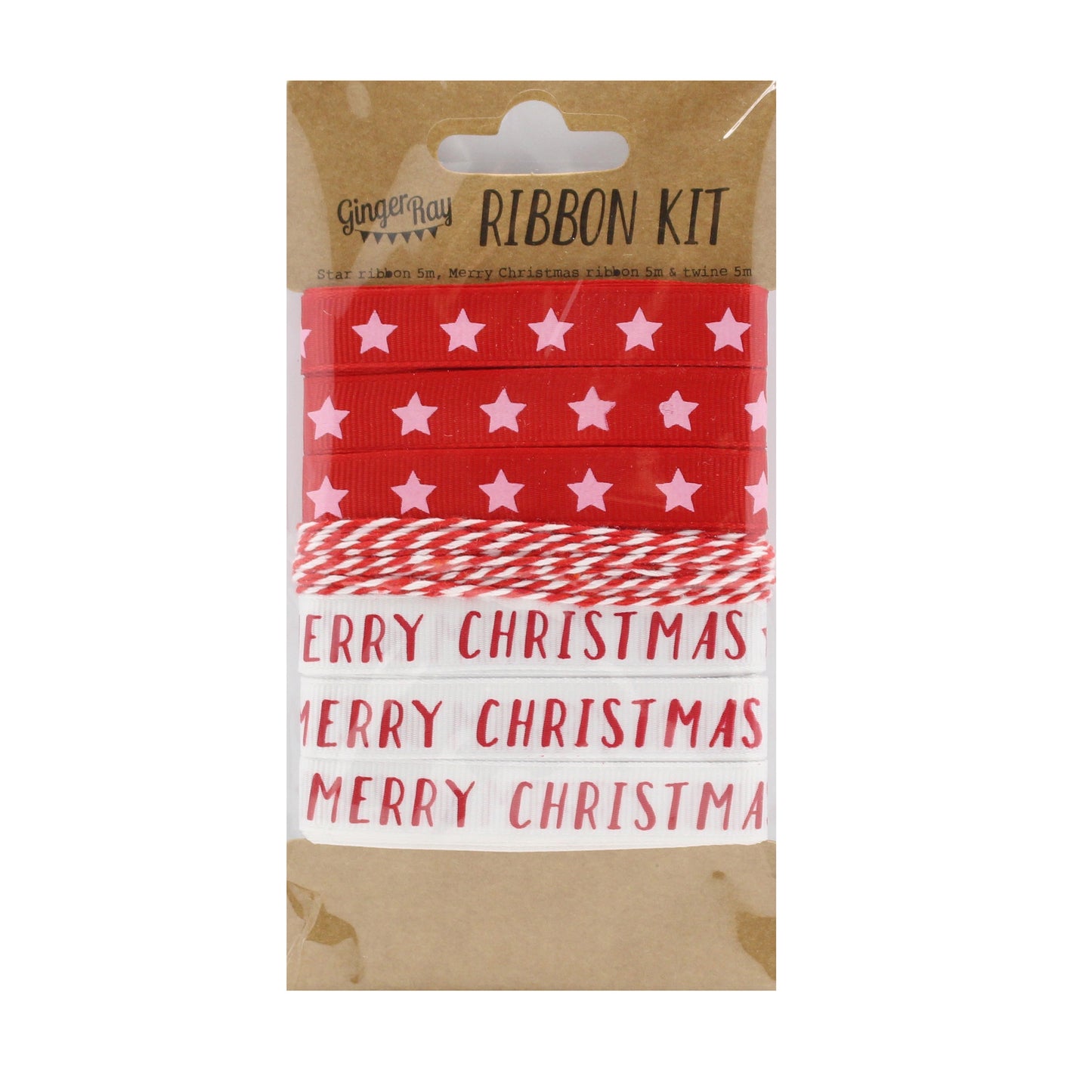 Red & White Merry Christmas Ribbon Kit