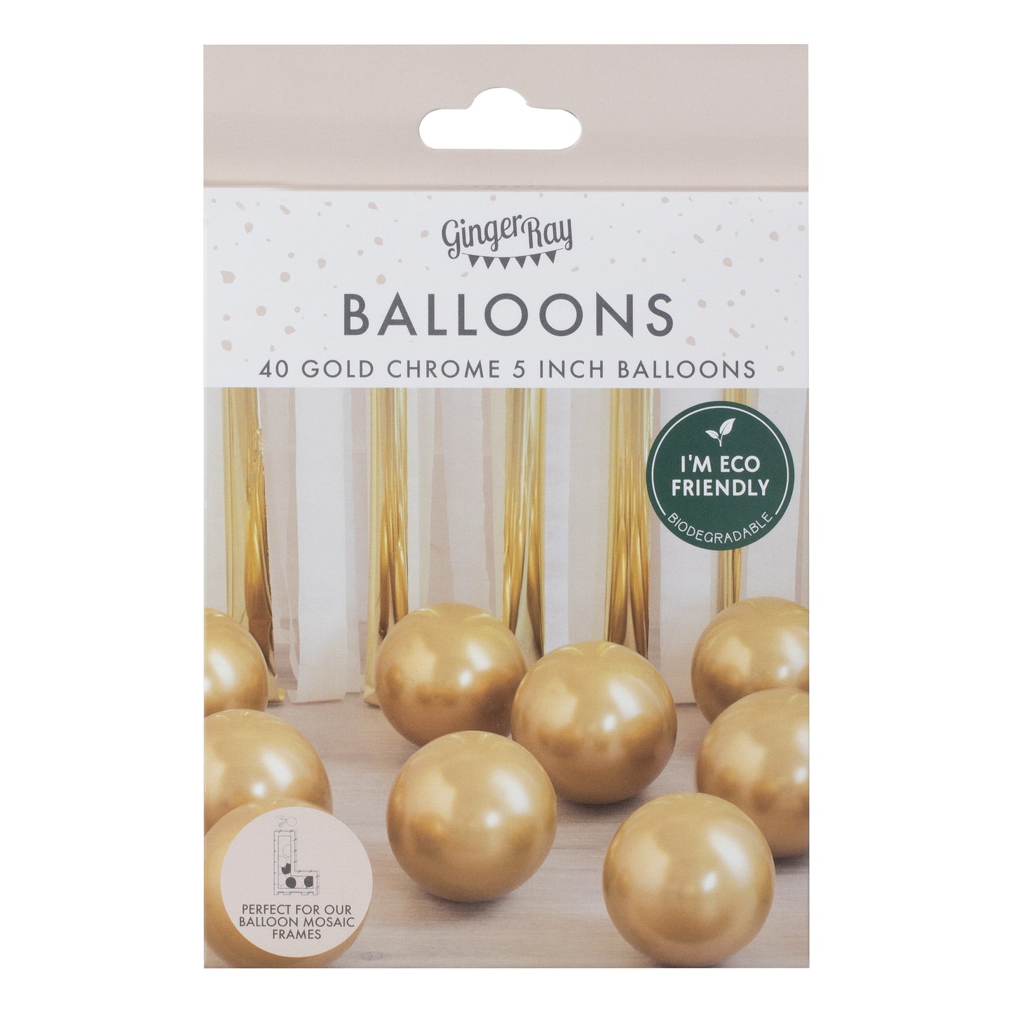 Gold Chrome Balloon Mosaic Balloon Pack
