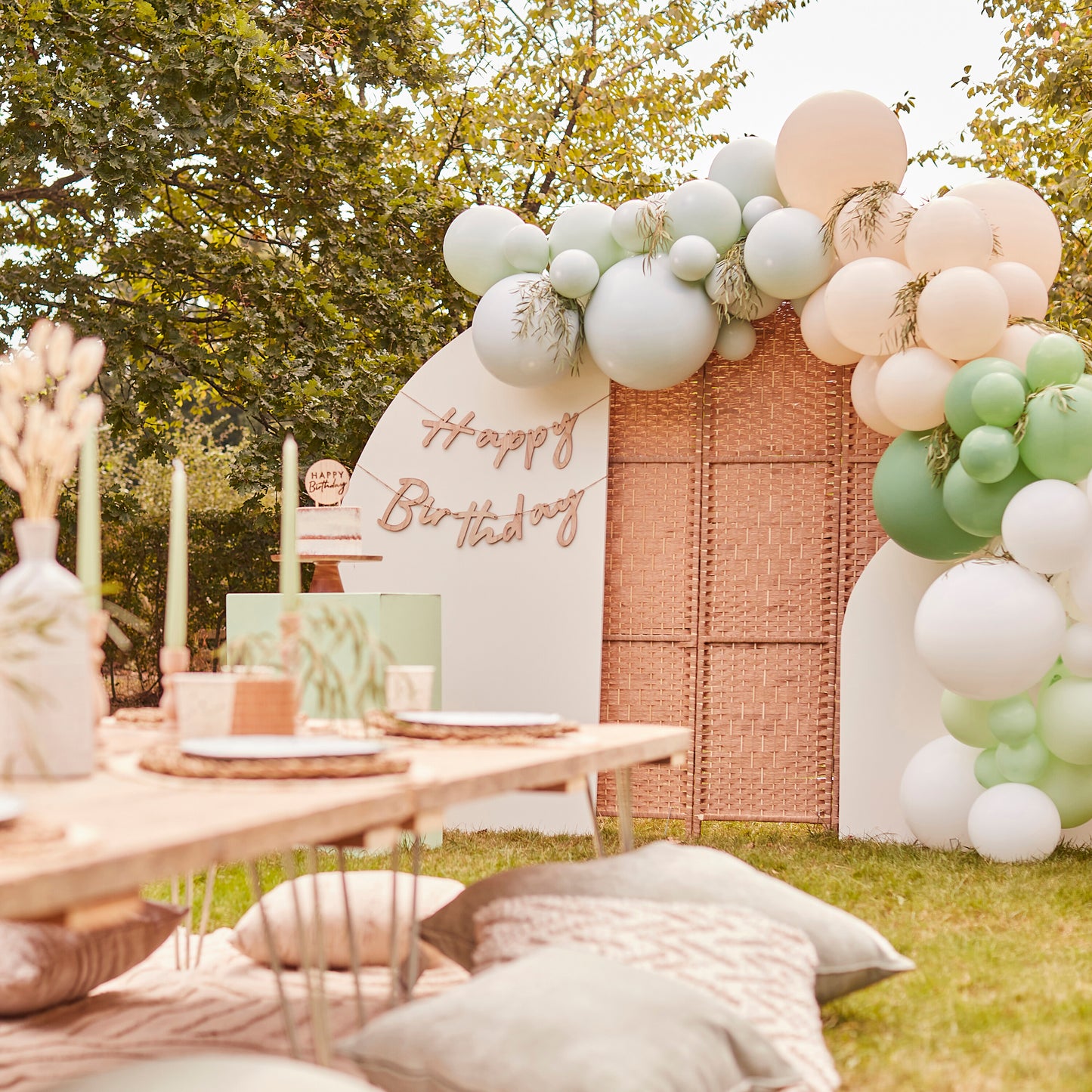 Sage, Nude & White Balloon Arch Kit