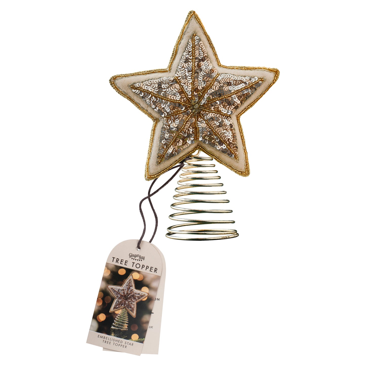 Embellished Star Christmas Tree Topper