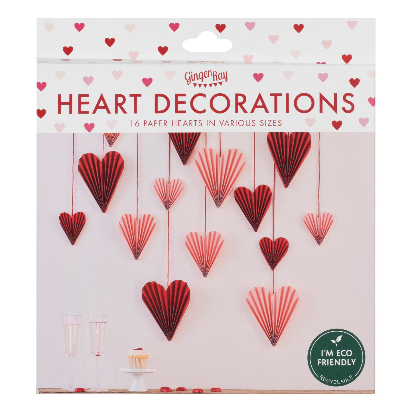 Red and Pink Paper Heart Decorations