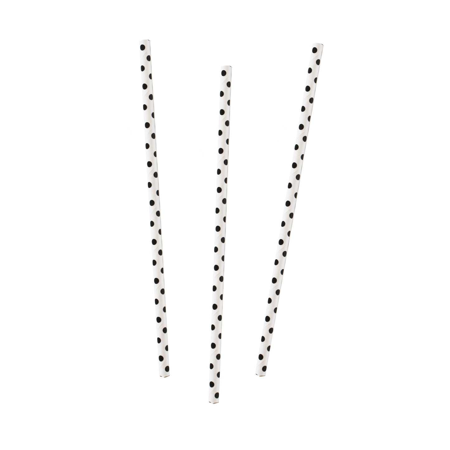 White and Black Polka Dot Comic Superhero Paper Straws