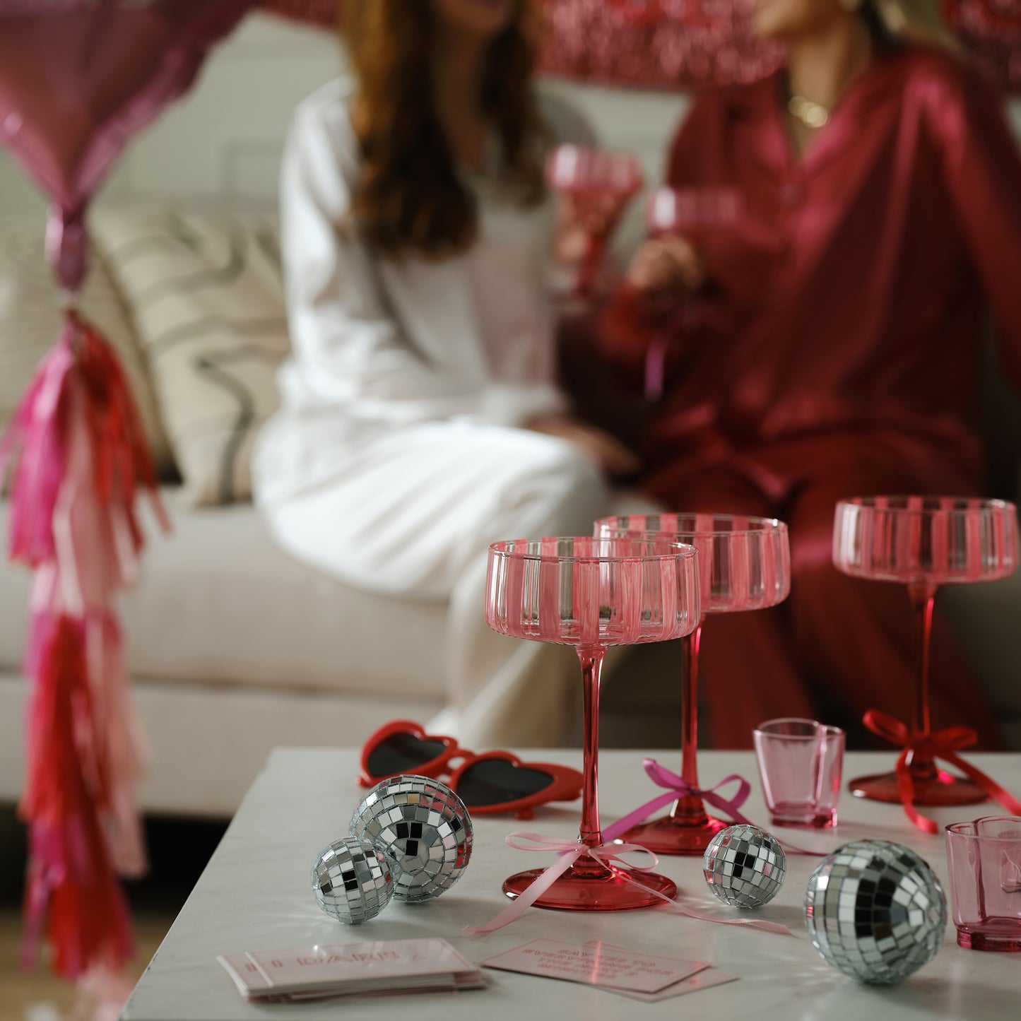 Reusable Pink and Red Ring Shaped Straws