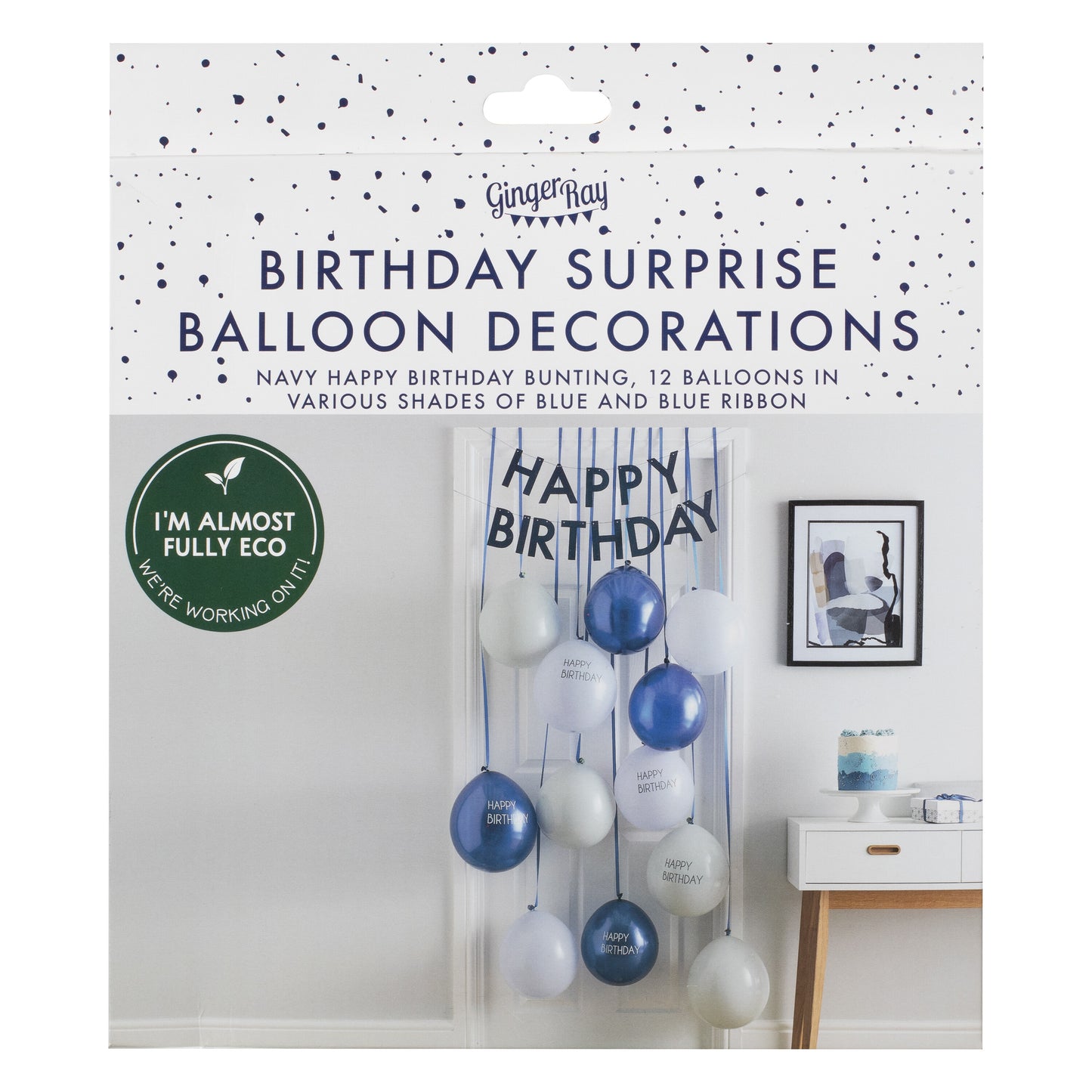 Navy & Blue Happy Birthday Balloon Door Kit