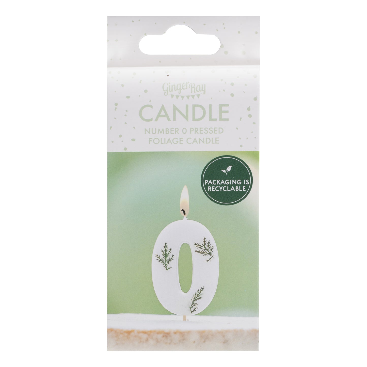 Leaf Foliage Number 0 Birthday Candle