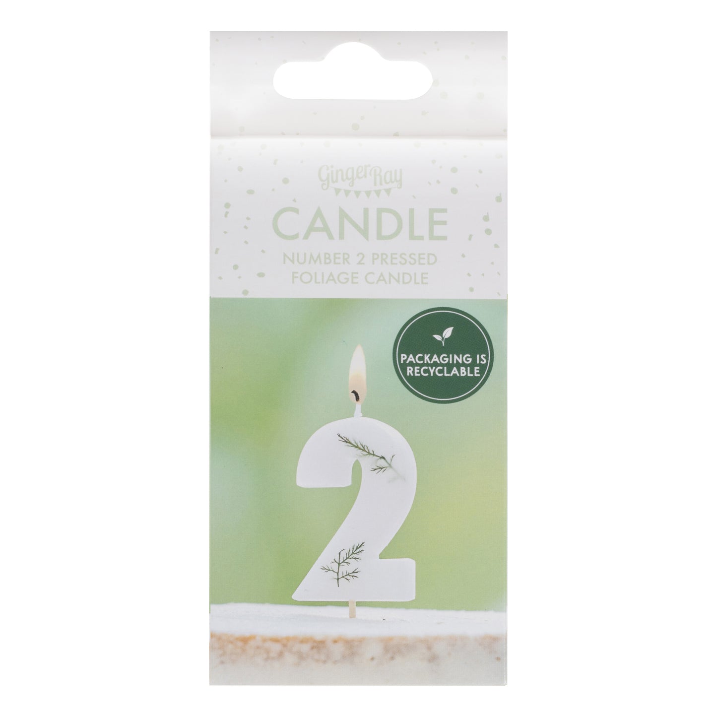 Leaf Foliage Number 2 Birthday Candle