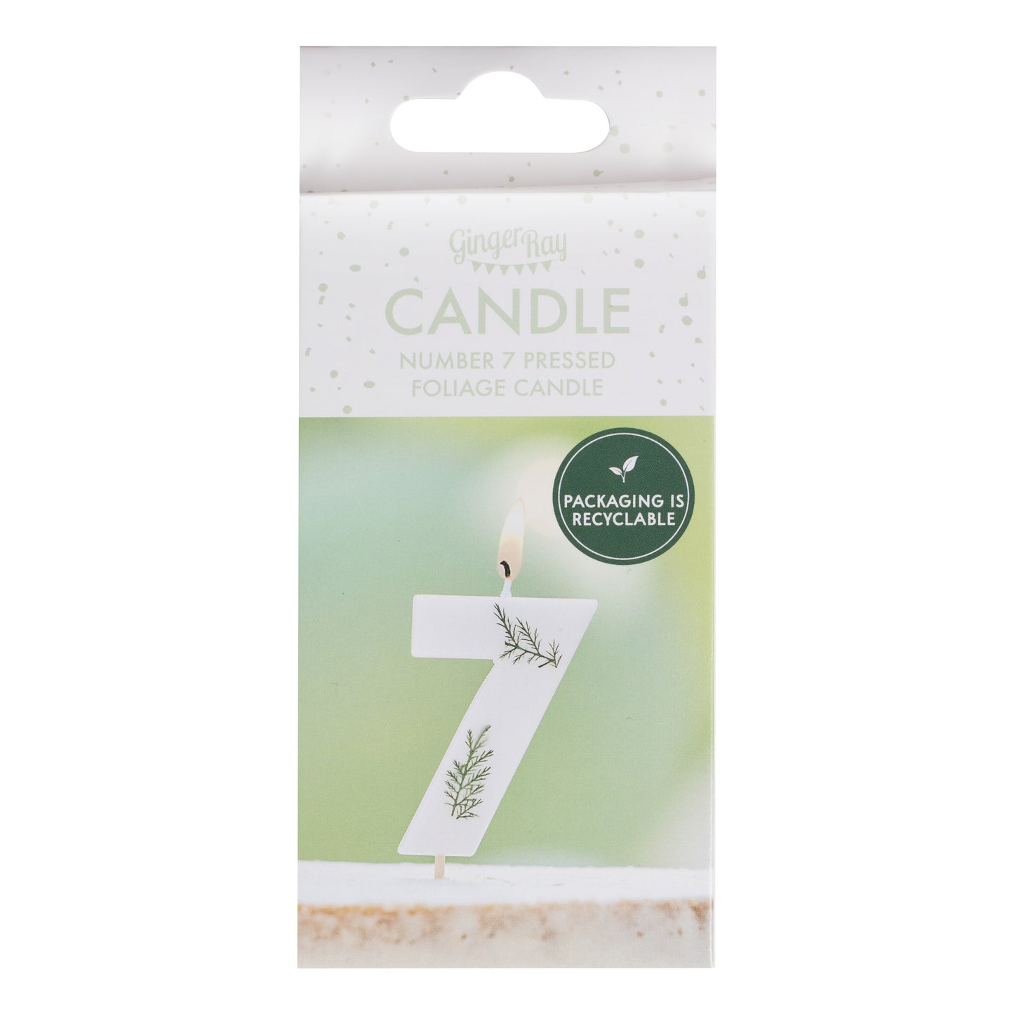 Leaf Foliage Number 7 Birthday Candle