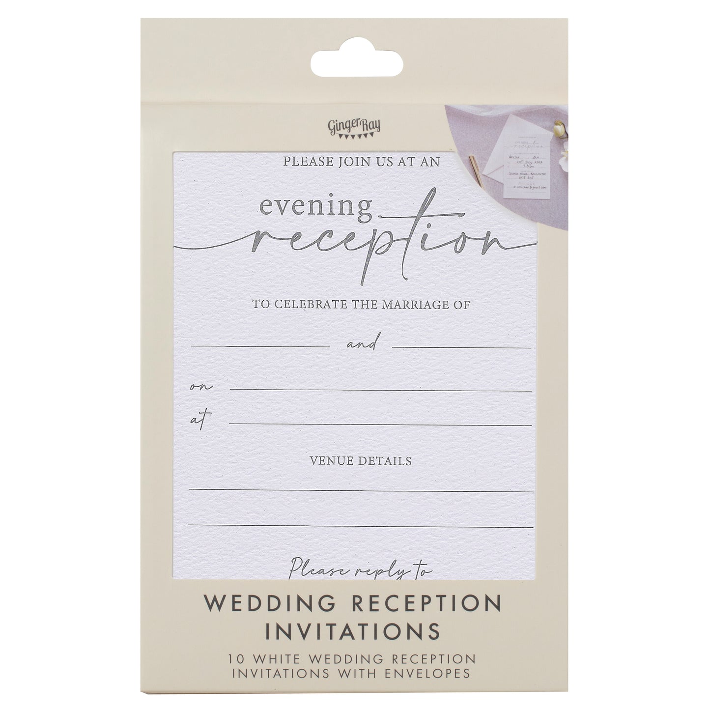 Evening Wedding Reception Invitations