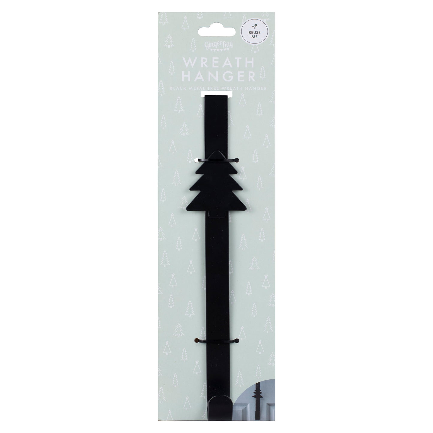 Black Metal Christmas Wreath Door Hanger