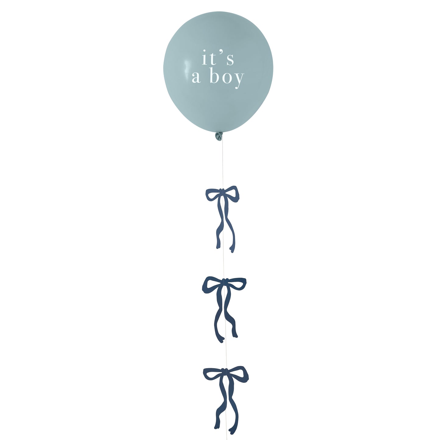 Blue 'It's a Boy' Balloon with Bow Balloon Tail