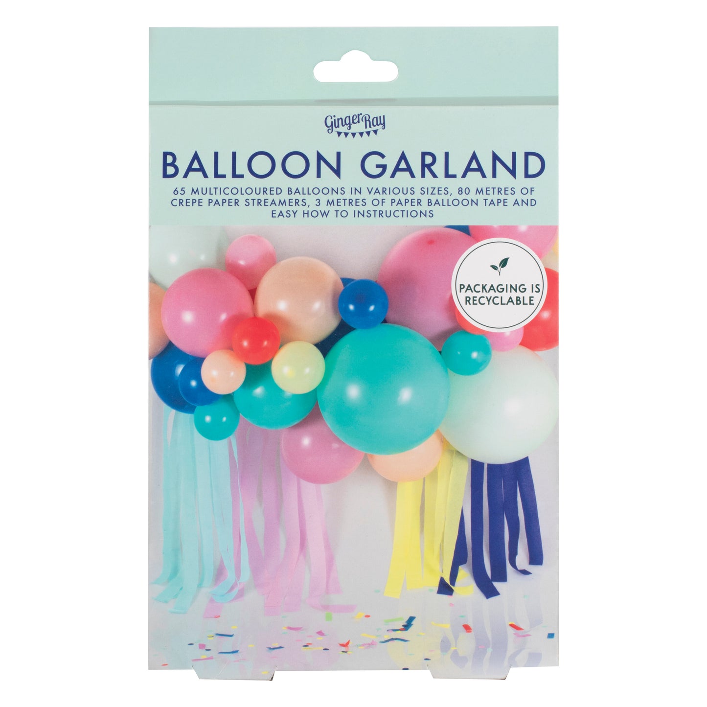 Multicoloured Balloon Arch with Streamers