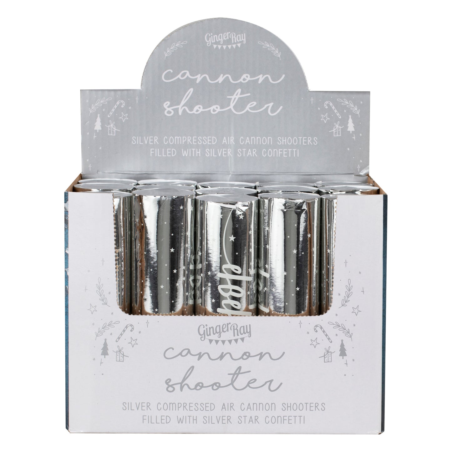 Silver Foiled POP! Confetti Cannon Shooter