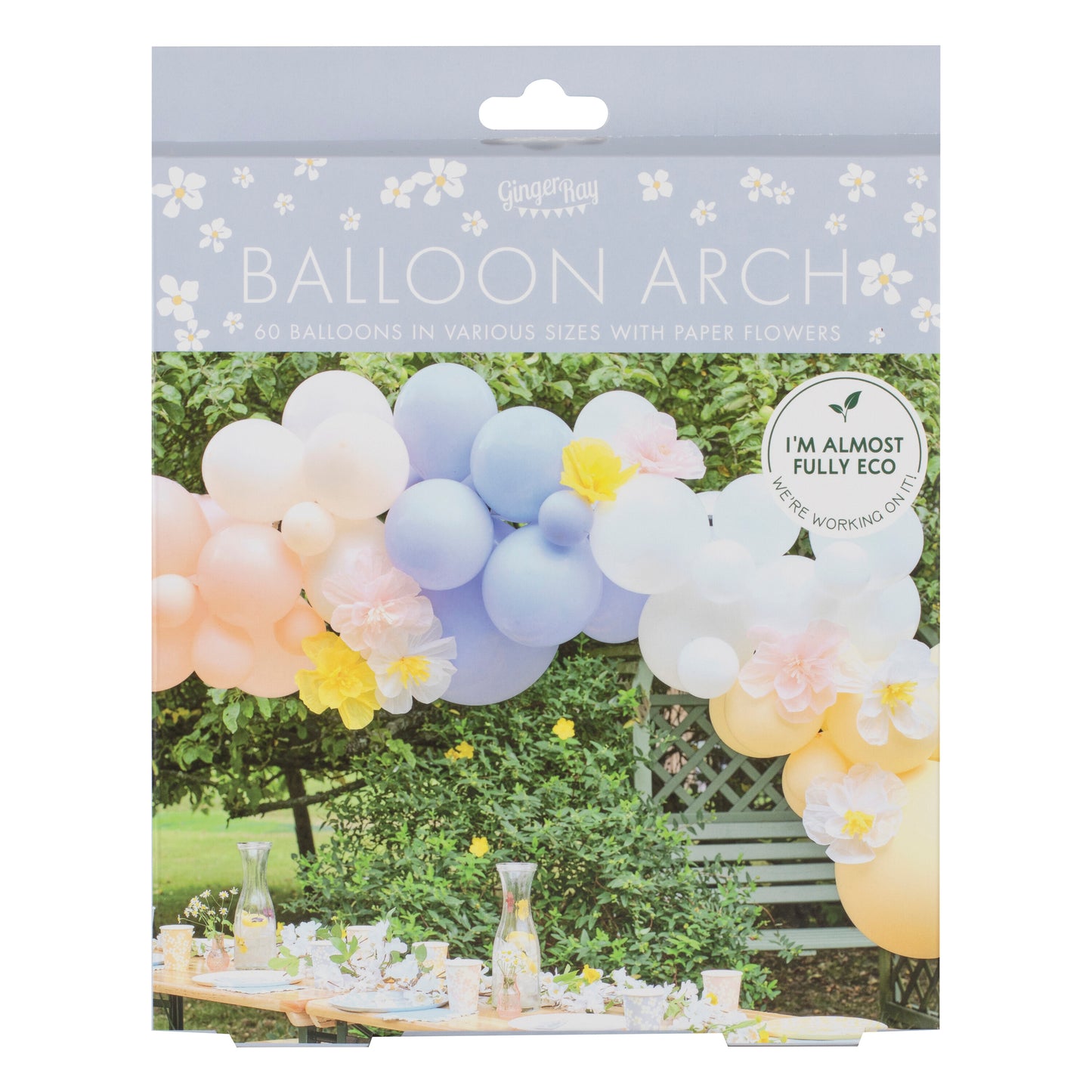 Pastel Balloon Arch with Tissue Paper Flowers