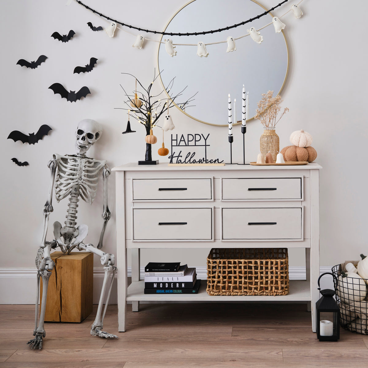 Black Light Up Halloween Tree & Felt Halloween Tree Decorations