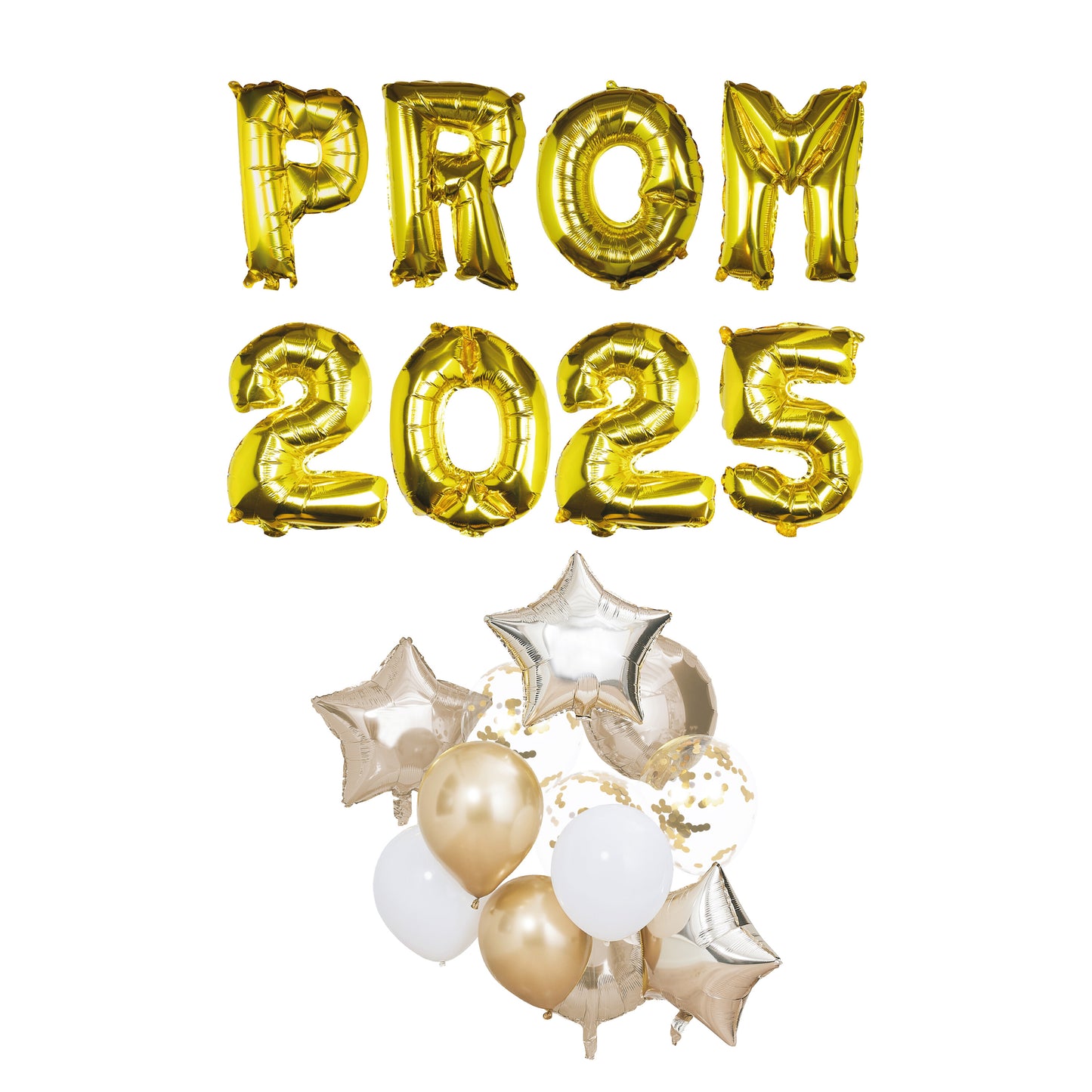 Gold Prom 2025 Balloon Bundle