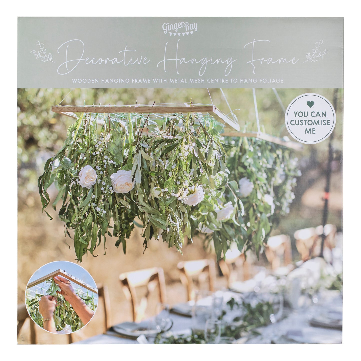 Wooden Wedding Foliage Hanging Centrepiece
