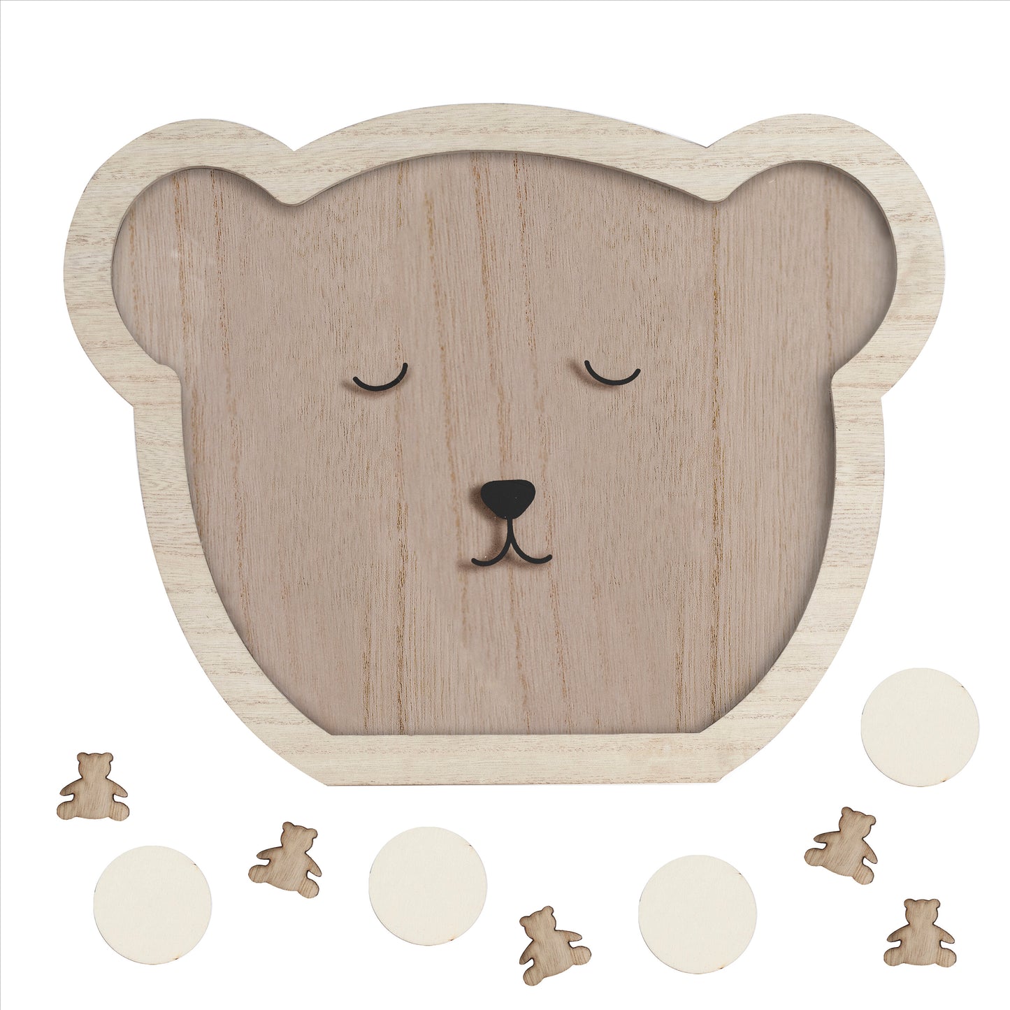 Wooden Teddy Baby Shower Drop-Top Guest Book Alternative