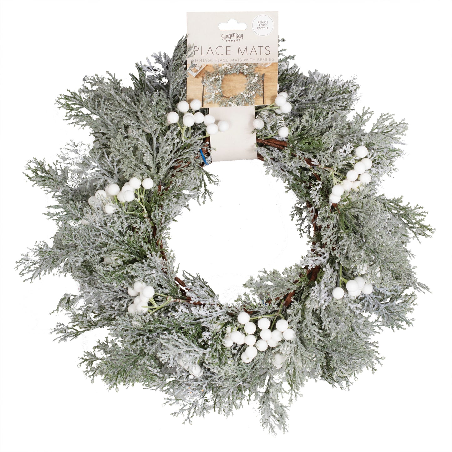 Foliage Christmas Table Place Mats with Berries