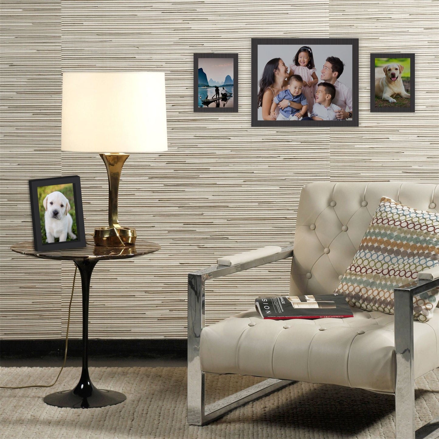 Assorted Photo Frames - Set of 10 Black | M&W	