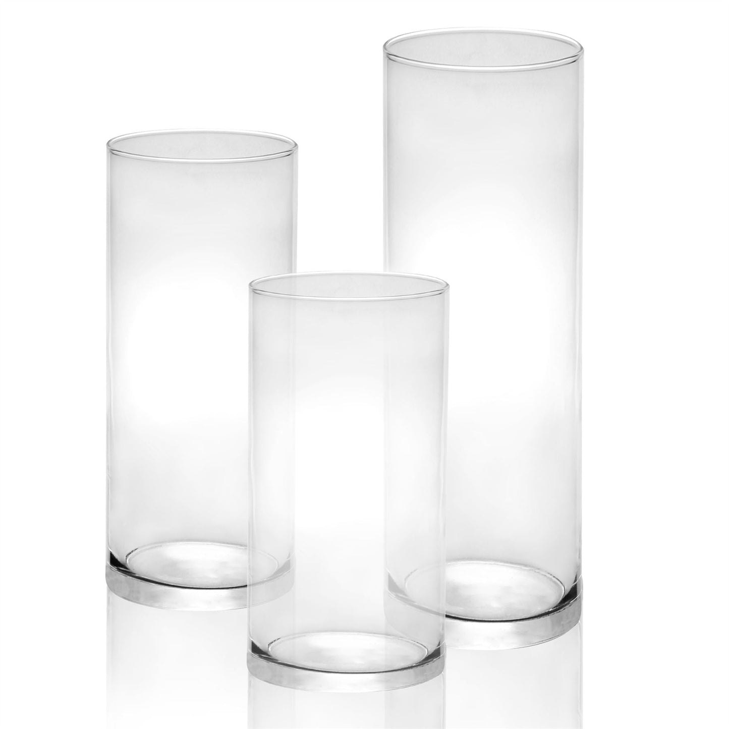 Glass Candle Cylinders - Set of 3 | M&W	