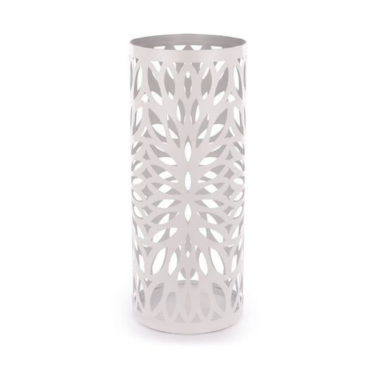 Round Metal Umbrella Stand in White | M&W	