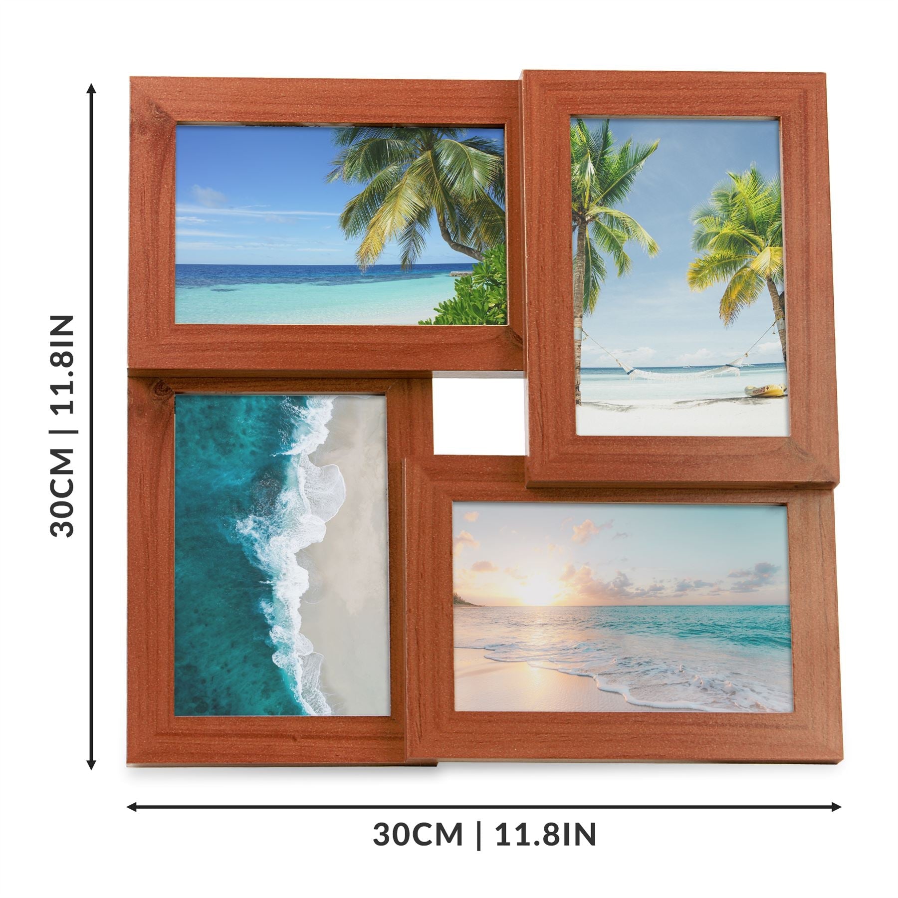 Multi Picture Aperture 6" x 4" Photo Frame Wood | M&W	