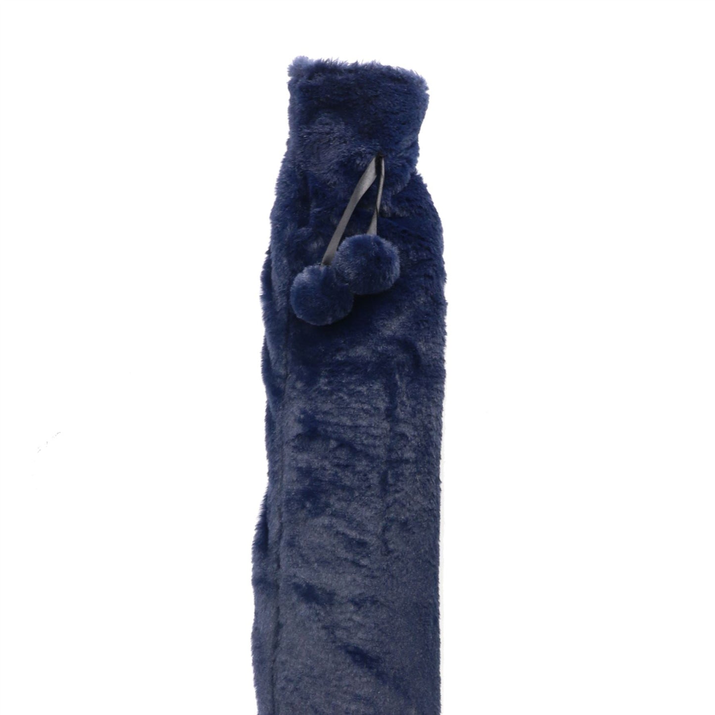 Long Hot Water Bottle 2L with Soft Fleece Cover in Dark Blue | Pukkr	