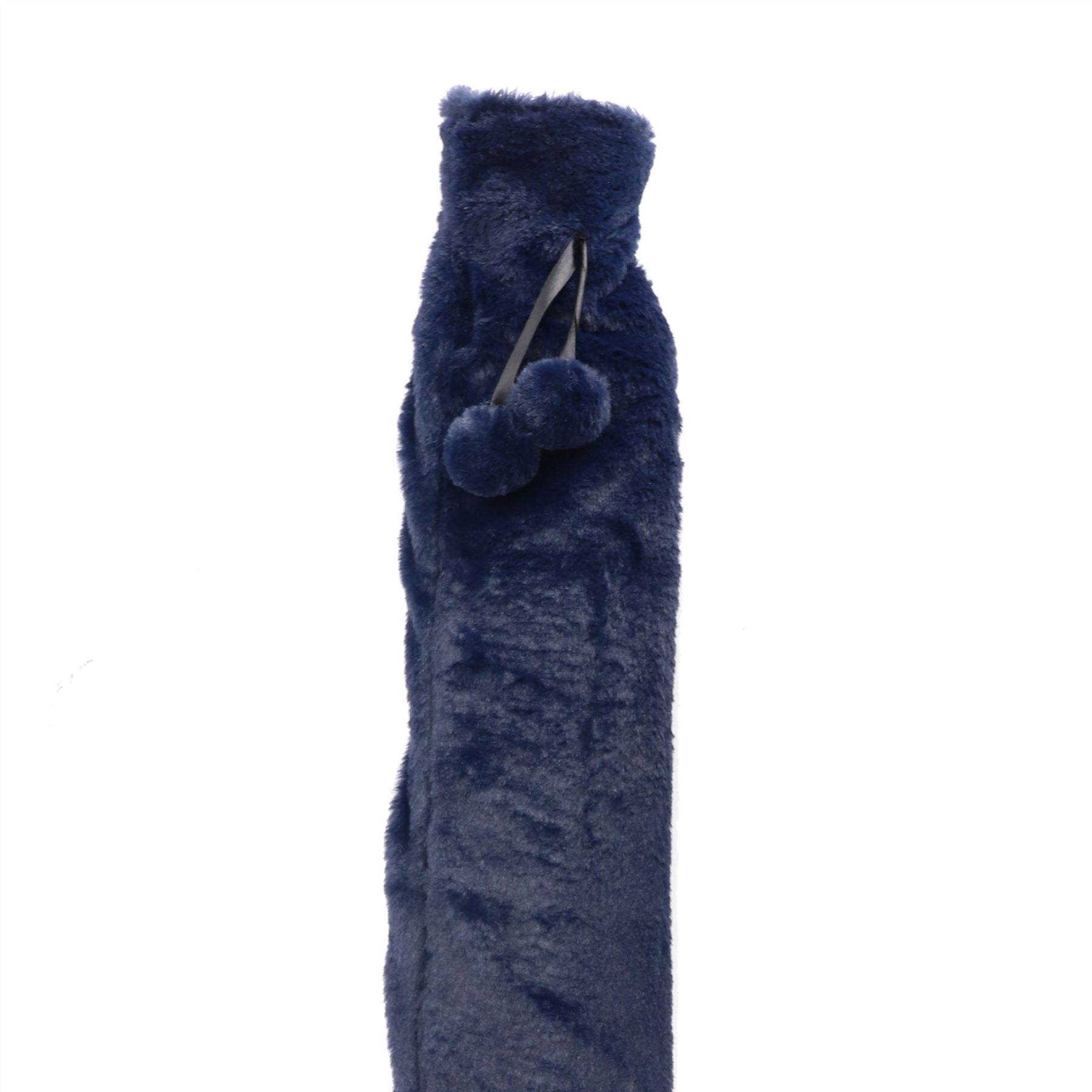 Long Hot Water Bottle 2L with Soft Fleece Cover in Dark Blue | Pukkr	