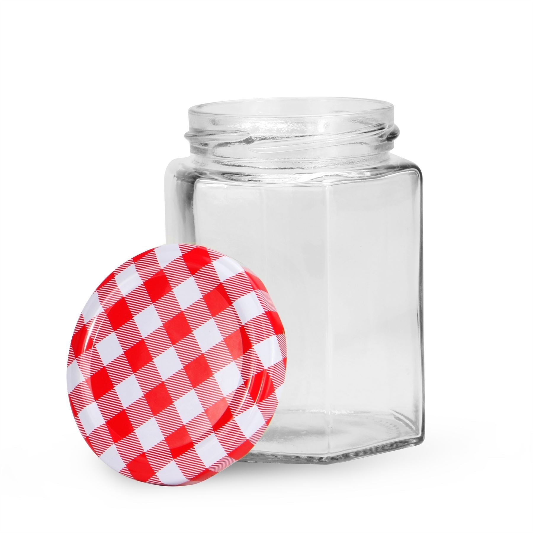 Hexagonal Mouth Glass Jam Jars - Set of 24 | M&W	