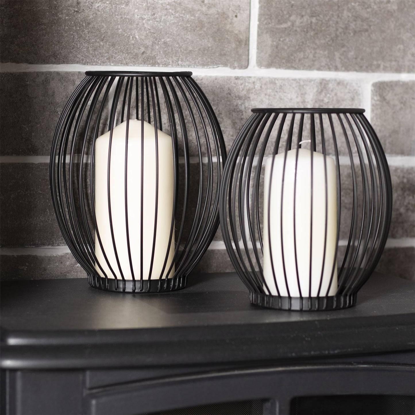 Cage Candle Holders - Set of 2 | M&W	