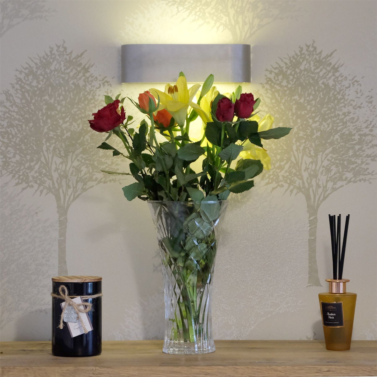 Crystal Glass Short Flower Vase | M&W	