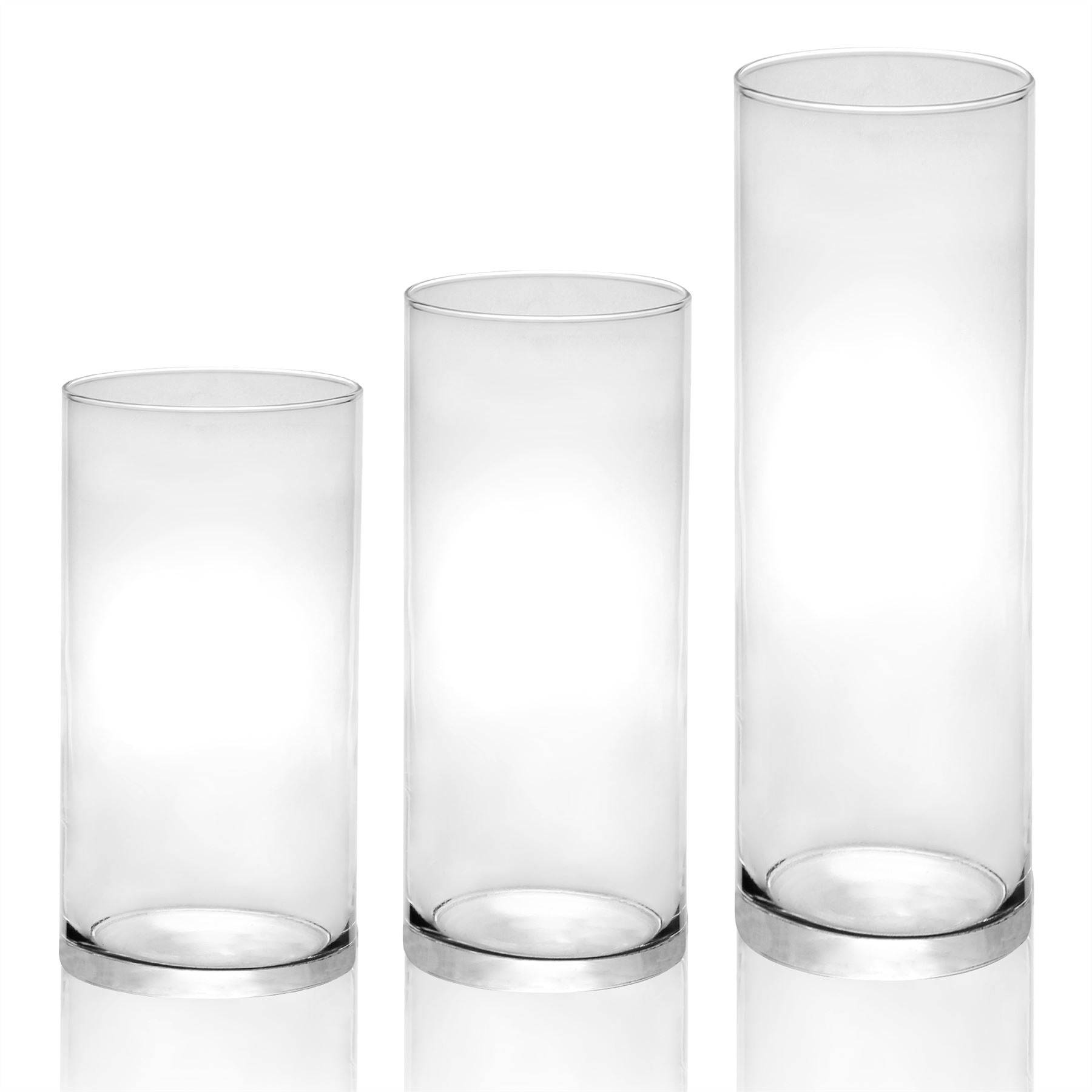 Glass Candle Cylinders - Set of 3 | M&W	