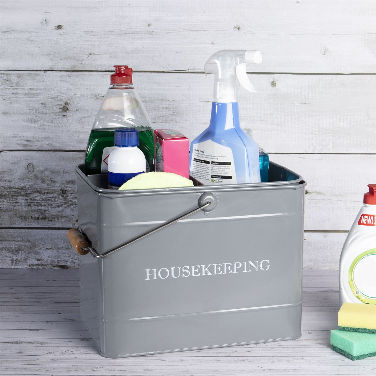 Vintage Housekeeping Cleaning Caddy Grey | M&W	