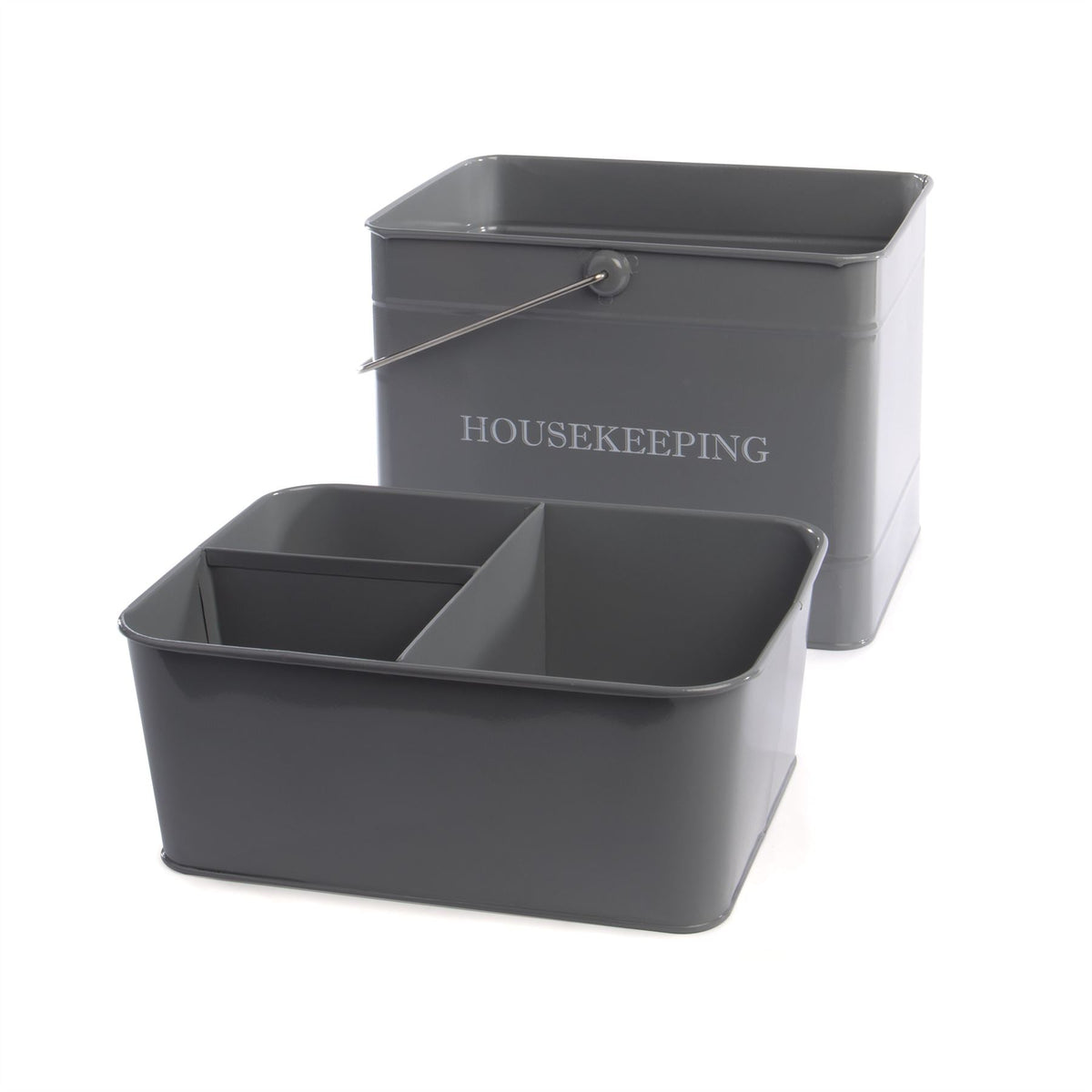 Vintage Housekeeping Cleaning Caddy Grey | M&W	