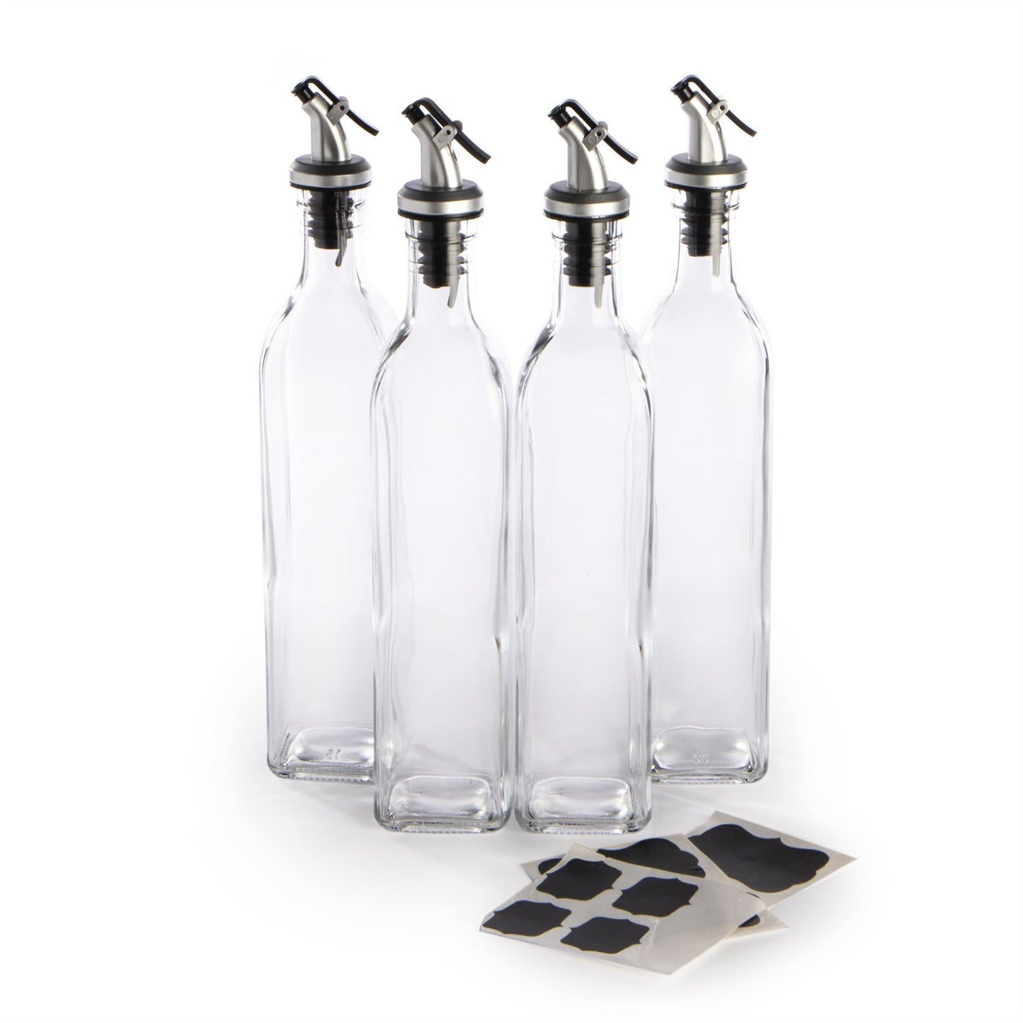 Oil and Vinegar Dispenser Bottles - 500ml Pack of 4 | M&W	