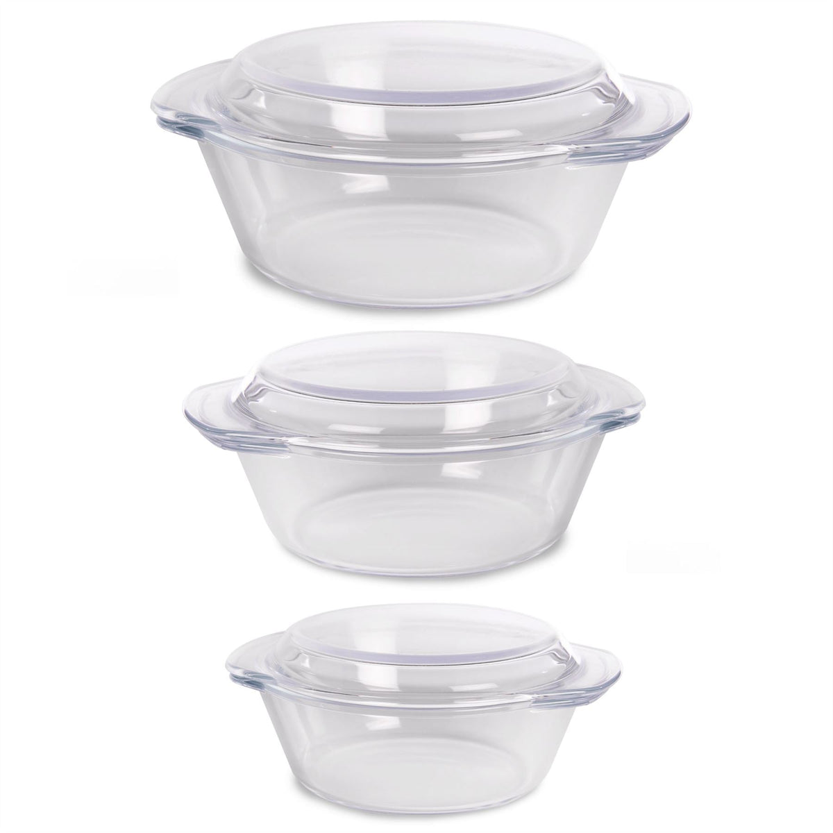 Glass Cooking Dishes - Set of 3 | M&W	