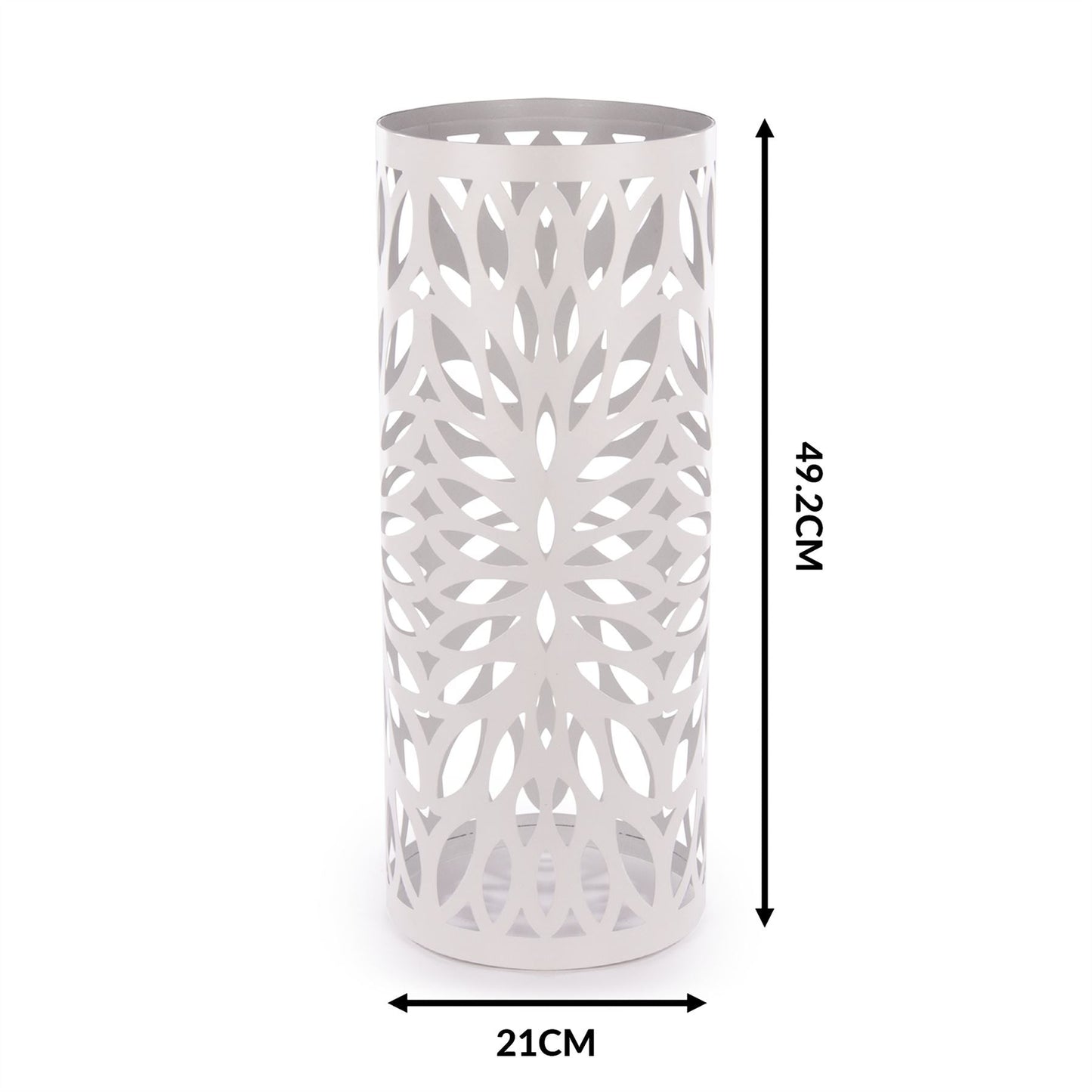 Round Metal Umbrella Stand in White | M&W	