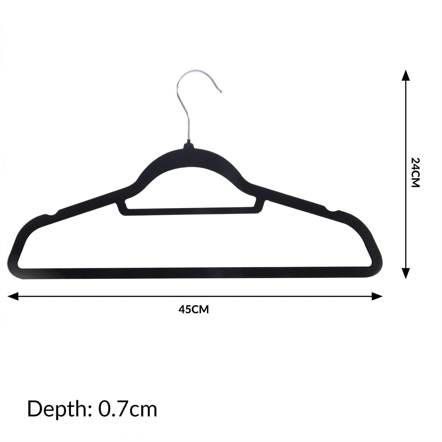 Velvet Coat Hangers Black - Pack of 50 | M&W	