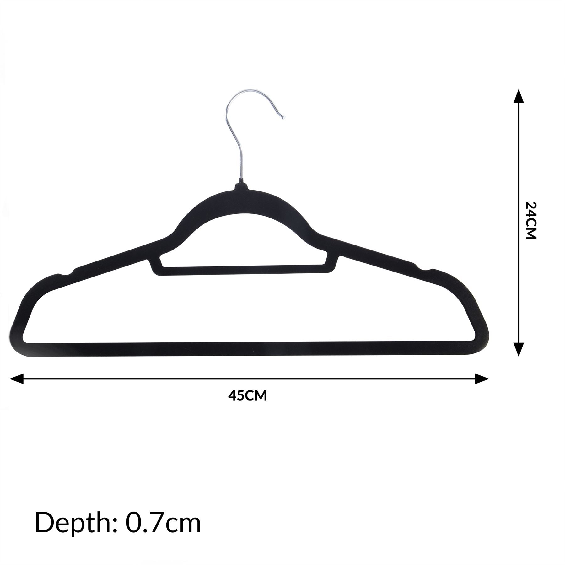 Velvet Coat Hangers Black - Pack of 50 | M&W	