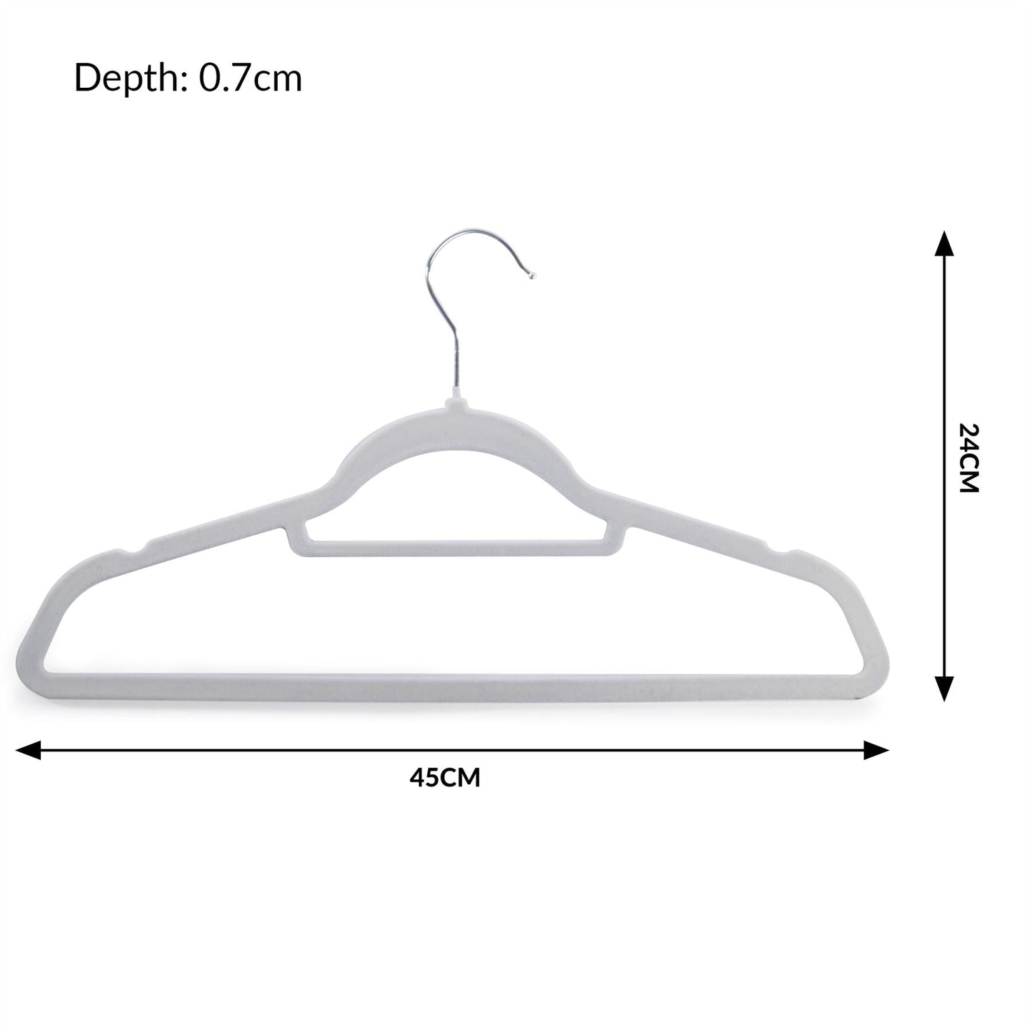 Velvet Coat Hangers Grey - Pack of 50 | M&W	
