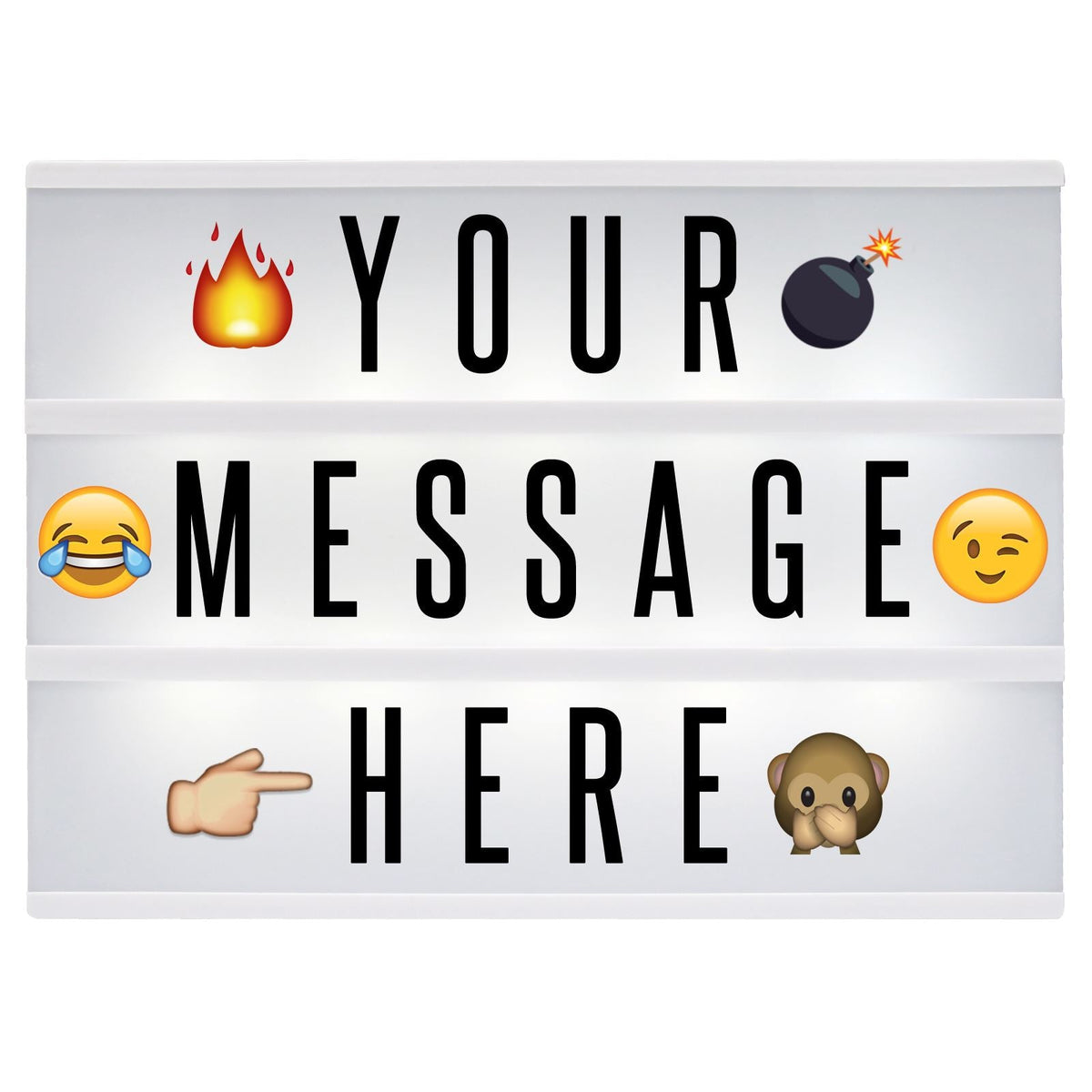 A4 Lightbox with 205 Letters & Emoji | Pukkr	