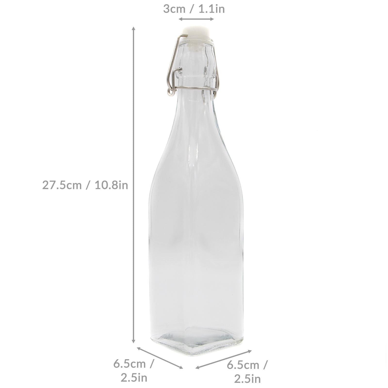 Clip Top Preserve Airtight Glass Kitchen Bottles 500ml - Set of 6 | M&W	